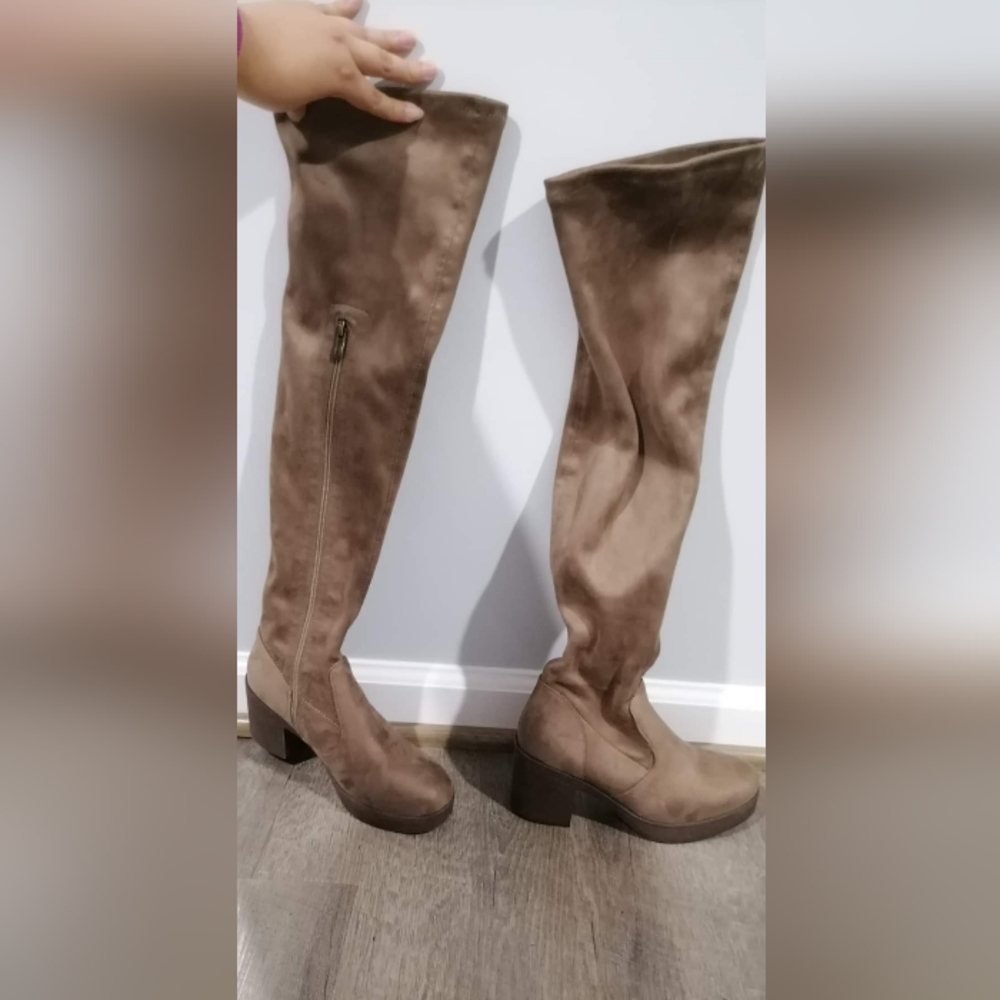 Long suede boots